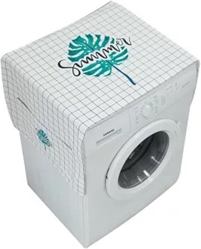 Washing Machine Cover Washing Machine Cover Dust Cover Refrigerator Microwave Oven Cover with Side Storage Bags Cover Cloth for Home Appliances (Color : D) (B)