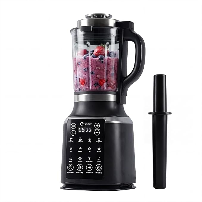 Glass Blenders for Kitchen with Tamper, Blender for Smoothies, Professional Blenders 1500W Motor, 9 Adjustable Speeds, 14 Preset Programs, High-Speed...